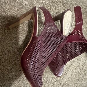 Vince Camuto Red Heels with Perforated Design